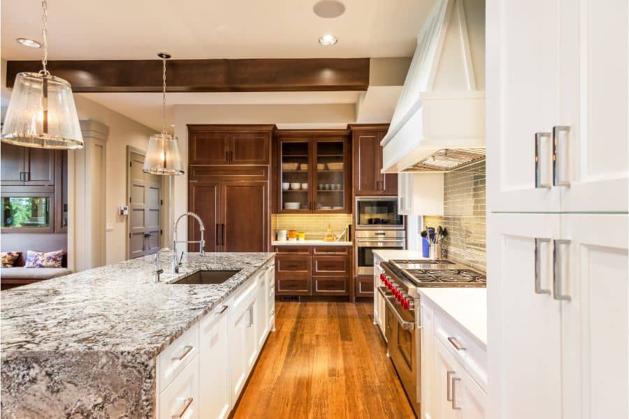 granite island undermount kitchen sink