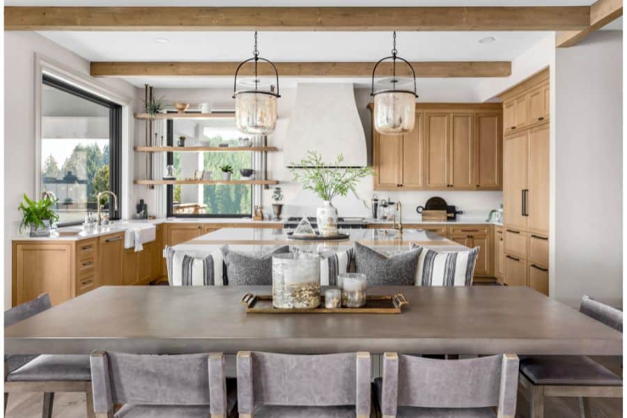 light wood tone kitchen cabinets