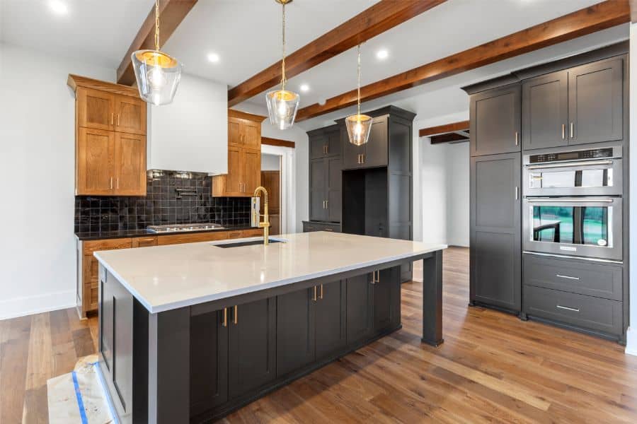 Dark wood flooring ideas oak kitchen cabinets