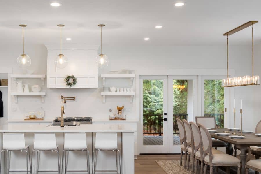 lighting for open kitchen and dining