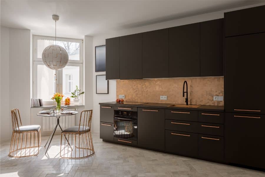 Copper sink and backsplash