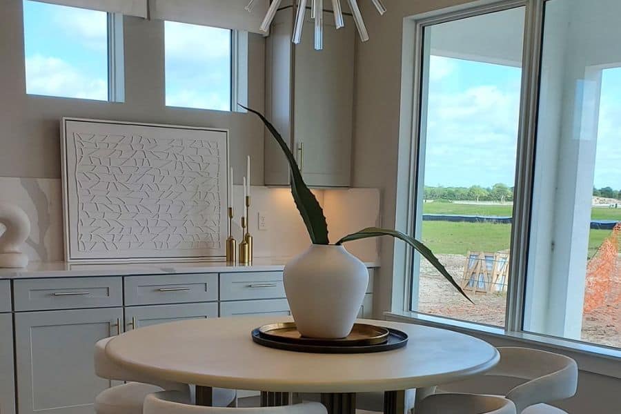 kitchen cabinets extended into dining room